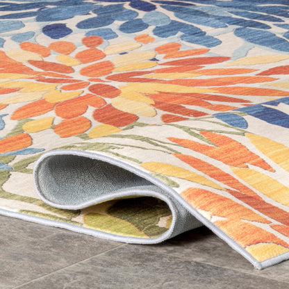 Nuloom Rosana Floral Machine Washable Indoor/Outdoor Area Rug
