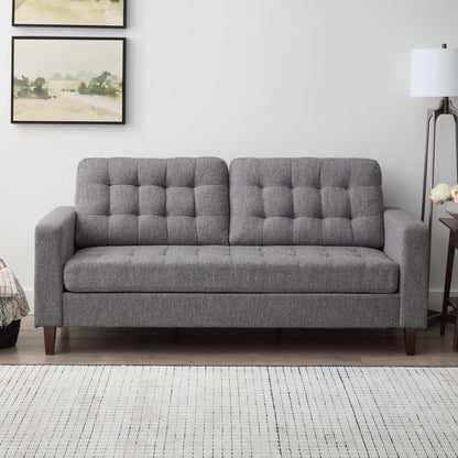 Canapé Brookside Brynn 76 po à accoudoirs carrés en similicuir/velours/tissu