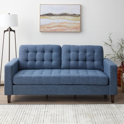 Canapé Brookside Brynn 76 po à accoudoirs carrés en similicuir/velours/tissu