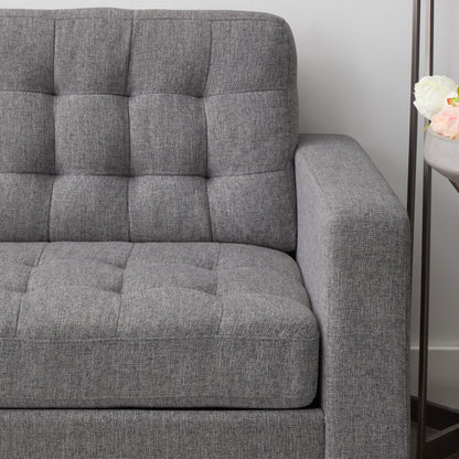 Canapé Brookside Brynn 76 po à accoudoirs carrés en similicuir/velours/tissu