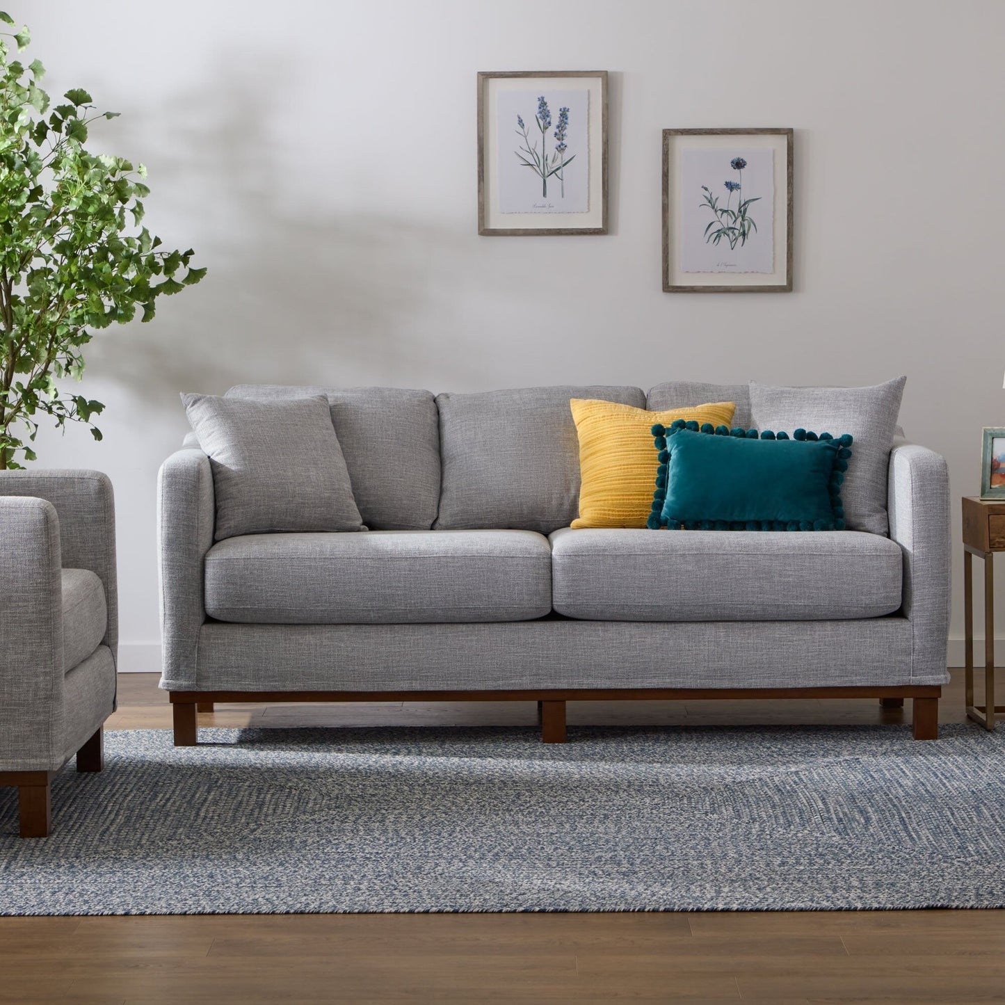 Canapé Brookside Kay avec base en bois rembourrée