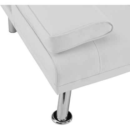 Collection ultime de canapés futons : canapé futon avec accoudoirs et porte-gobelets, canapé capitonné à boutons avec pieds en bois