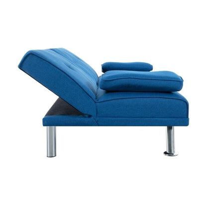 Collection ultime de canapés futons : canapé futon avec accoudoirs et porte-gobelets, canapé capitonné à boutons avec pieds en bois
