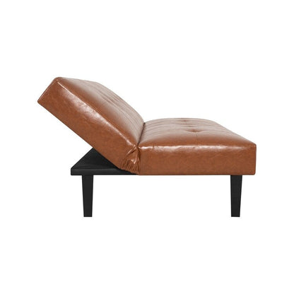 Collection ultime de canapés futons : canapé futon avec accoudoirs et porte-gobelets, canapé capitonné à boutons avec pieds en bois