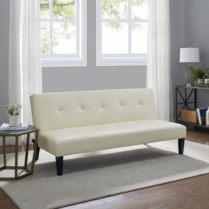 Collection ultime de canapés futons : canapé futon avec accoudoirs et porte-gobelets, canapé capitonné à boutons avec pieds en bois