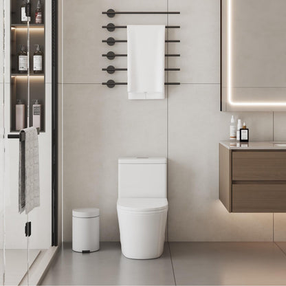 CB HOME 24'' Small Compact One Piece Toilet, Dual Flush Modern Siphon Short Toilet with Soft Closing Seat,16.5''Comfort Height