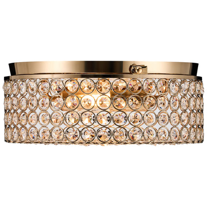 CO-Z Modern 2-Light Round Crystal Flush Mount Ceiling Light