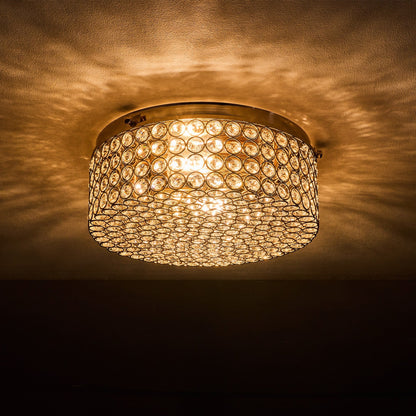 CO-Z Modern 2-Light Round Crystal Flush Mount Ceiling Light
