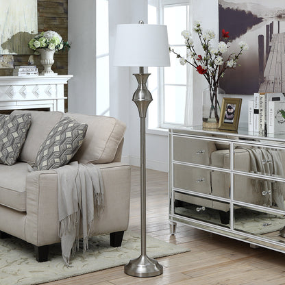 Crestview Collection Murray 60 Silver Metal Floor Lamp - 14x14x60.5