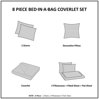Madison Park Essentials Barret Quilt Set with Cotton Bed Sheets