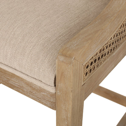 Christopher Knight Home Cataldo Fabric Upholstered Wood and Cane 25.5-Inch Counter Stools (Set of 2)