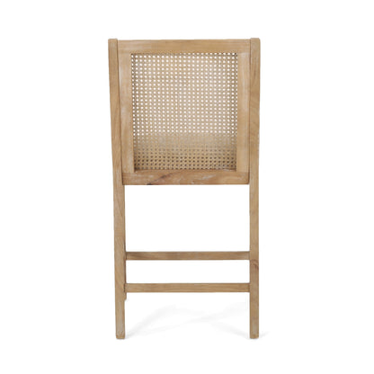 Christopher Knight Home Cataldo Fabric Upholstered Wood and Cane 25.5-Inch Counter Stools (Set of 2)