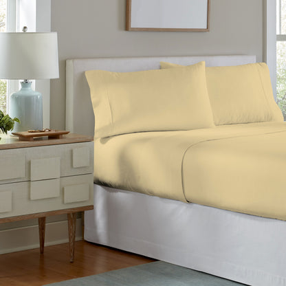 Celeste Home 190 GSM Cotton Heavy Weight Flannel Velvet Feel Bed Sheet Set