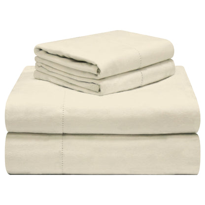 Celeste Home 190 GSM Cotton Heavy Weight Flannel Velvet Feel Bed Sheet Set