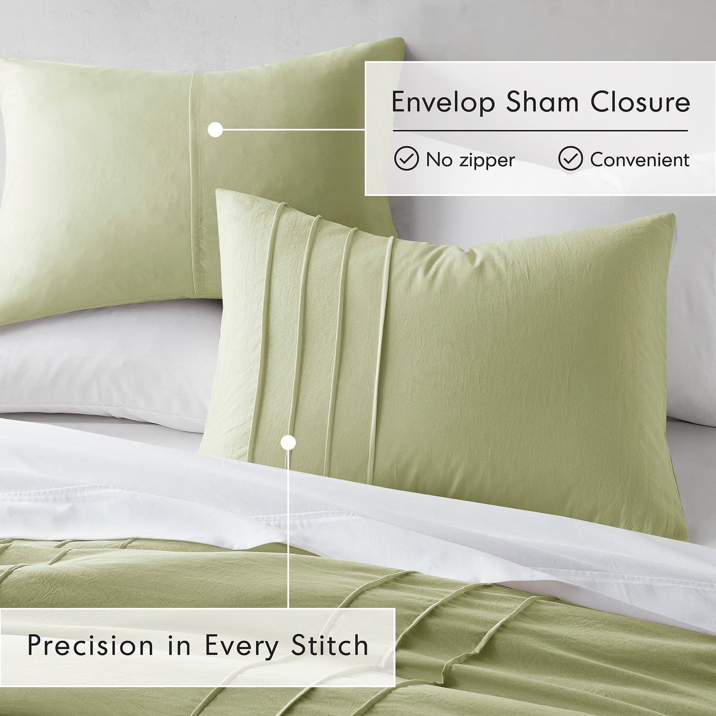 Chelsea Square Evans Pinch Pleated Soft Washed Boho Comforter Set