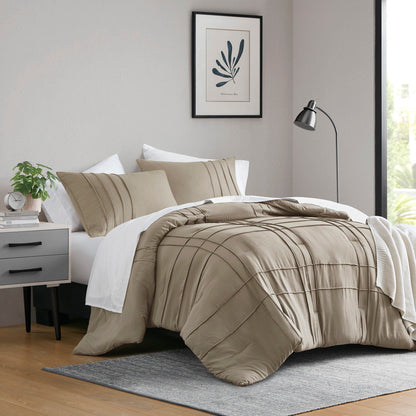 Chelsea Square Evans Pinch Pleated Soft Washed Boho Comforter Set
