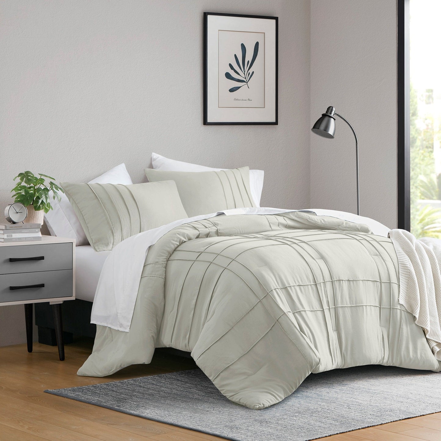 Chelsea Square Evans Pinch Pleated Soft Washed Boho Comforter Set