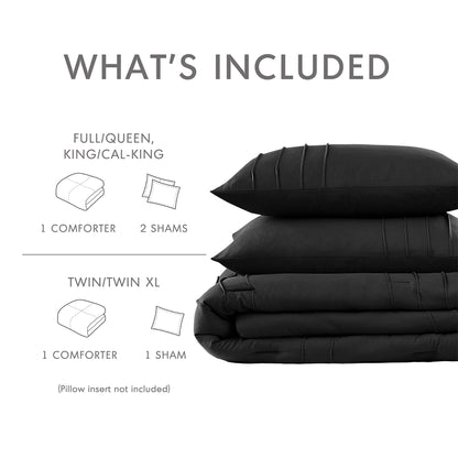 Chelsea Square Evans Pinch Pleated Soft Washed Boho Comforter Set