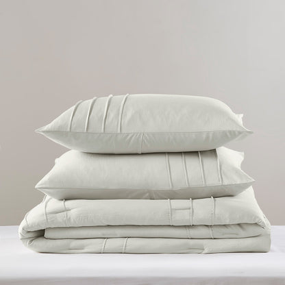 Chelsea Square Evans Pinch Pleated Soft Washed Boho Comforter Set