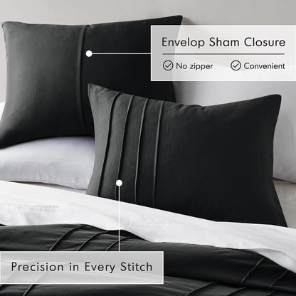 Chelsea Square Evans Pinch Pleated Soft Washed Boho Comforter Set