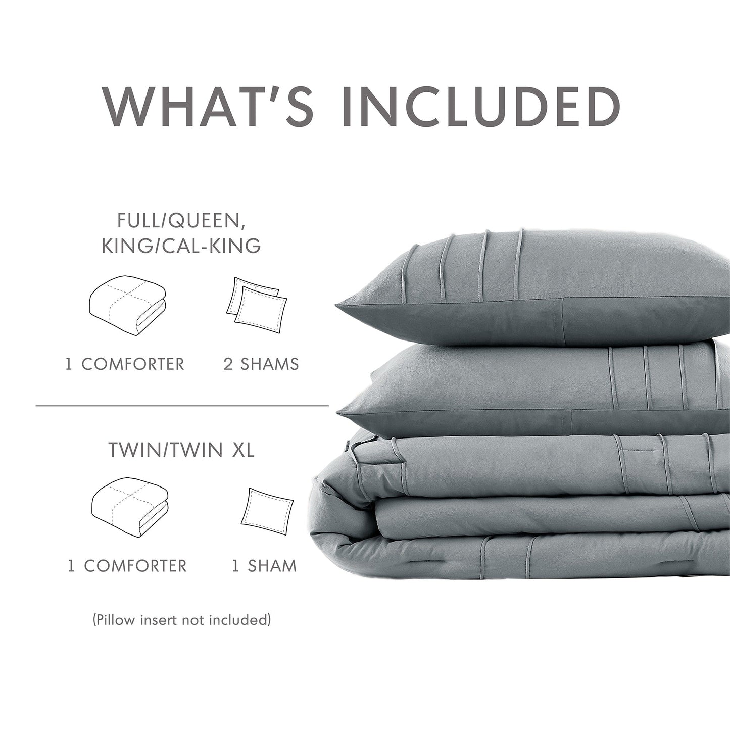 Chelsea Square Evans Pinch Pleated Soft Washed Boho Comforter Set