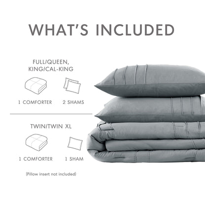 Chelsea Square Evans Pinch Pleated Soft Washed Boho Comforter Set
