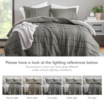 Chelsea Square Evans Pinch Pleated Soft Washed Boho Comforter Set
