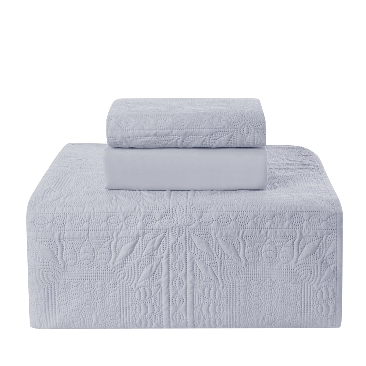 Clara Clark Grid Weave Toddler Bedding Set, 3PC Bedspread Set - All Season Quilted Comforter, Fitted Sheet, and Pillow Sham