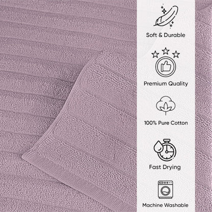Classic Turkish Towels Cotton Bath Sheets Set & Oversized Ribbed Towels, Ultra-Soft & Absorbent & Set of 3 - 40x65