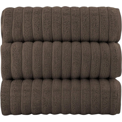 Classic Turkish Towels Cotton Bath Sheets Set & Oversized Ribbed Towels, Ultra-Soft & Absorbent & Set of 3 - 40x65