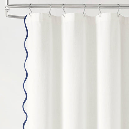 Lush Decor Coastal Chic Scallop Edge Shower Curtain Single