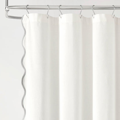 Lush Decor Coastal Chic Scallop Edge Shower Curtain Single