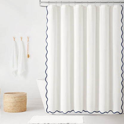Lush Decor Coastal Chic Scallop Edge Shower Curtain Single