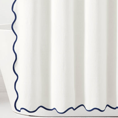 Lush Decor Coastal Chic Scallop Edge Shower Curtain Single