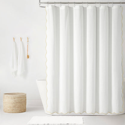 Lush Decor Coastal Chic Scallop Edge Shower Curtain Single