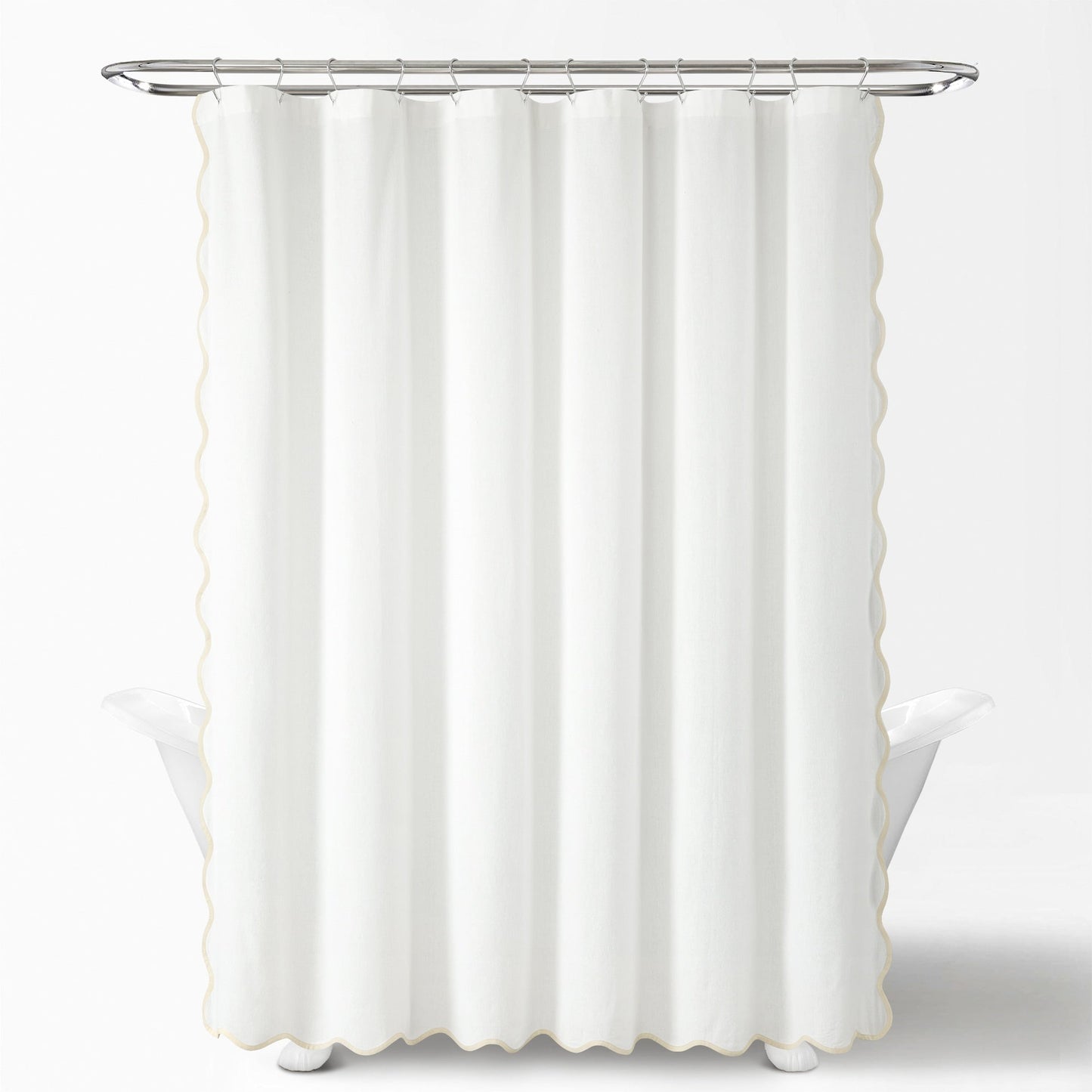 Lush Decor Coastal Chic Scallop Edge Shower Curtain Single