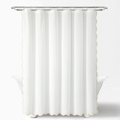 Lush Decor Coastal Chic Scallop Edge Shower Curtain Single