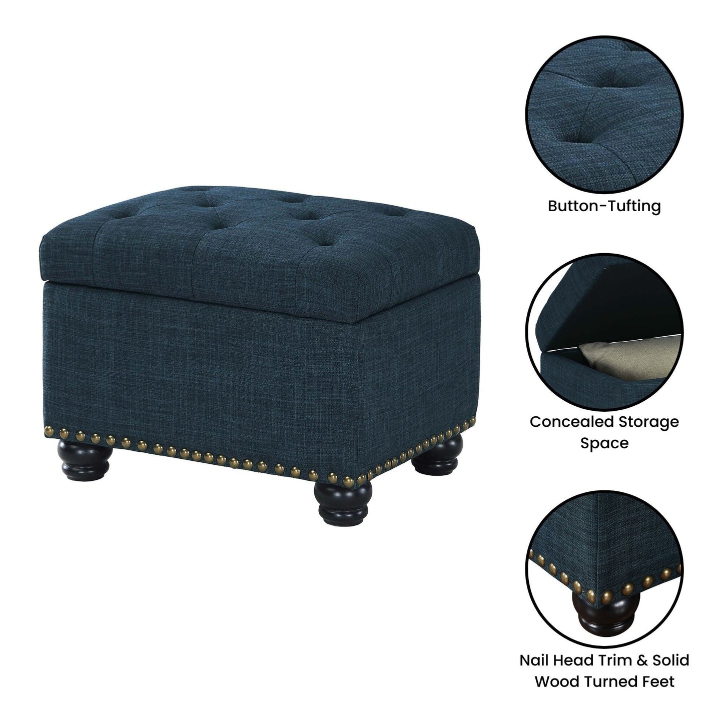 Convenience Concepts Designs4Comfort 5th Avenue Storage Ottoman