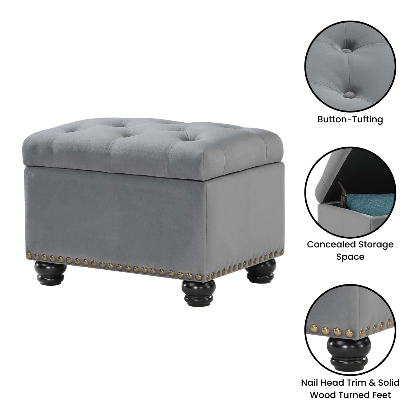 Convenience Concepts Designs4Comfort 5th Avenue Storage Ottoman