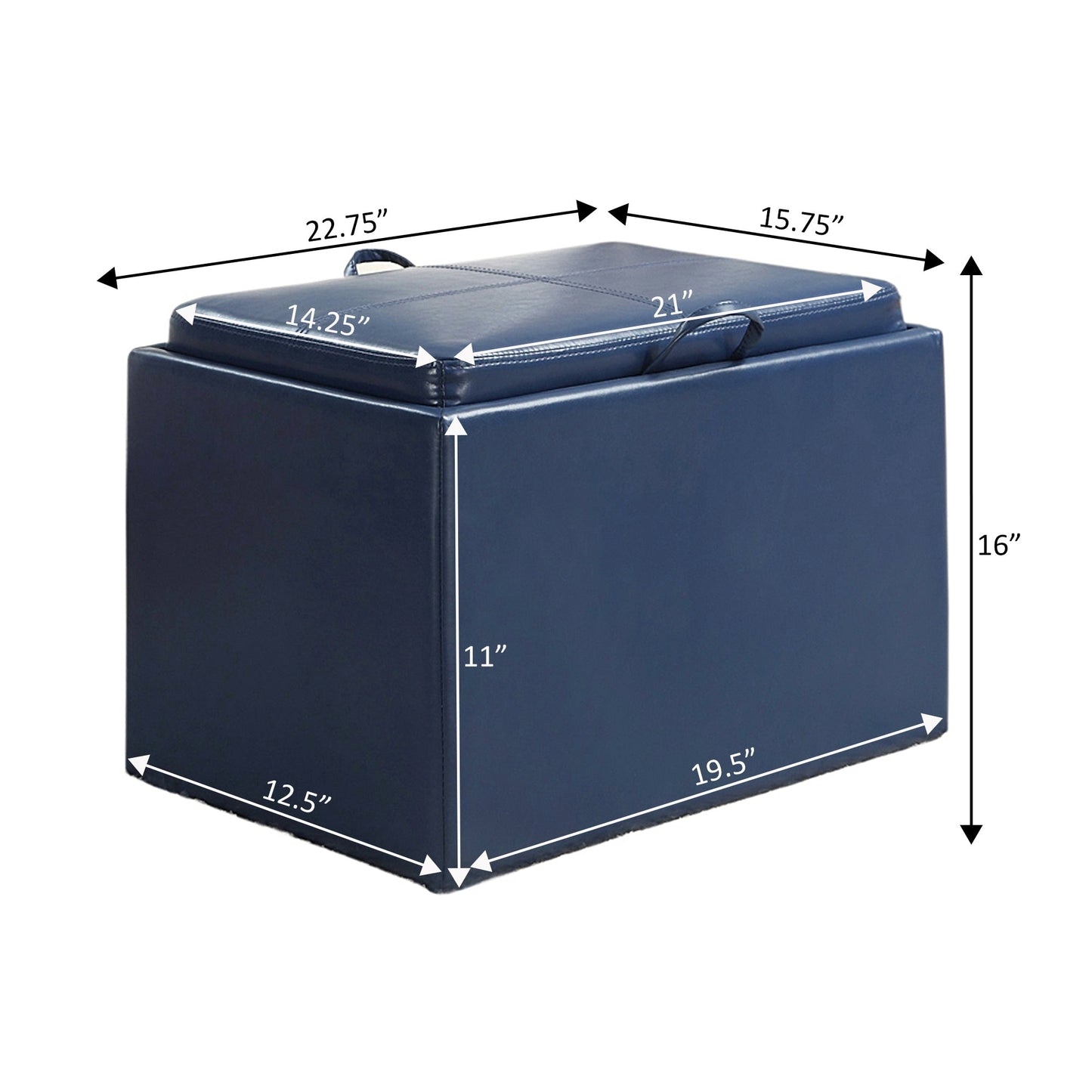 Convenience Concepts Designs4Comfort Accent Storage Ottoman with Reversible Tray