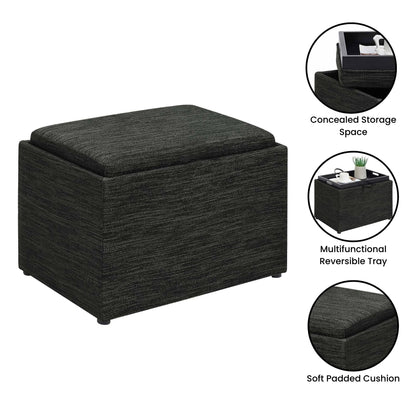 Convenience Concepts Designs4Comfort Accent Storage Ottoman with Reversible Tray