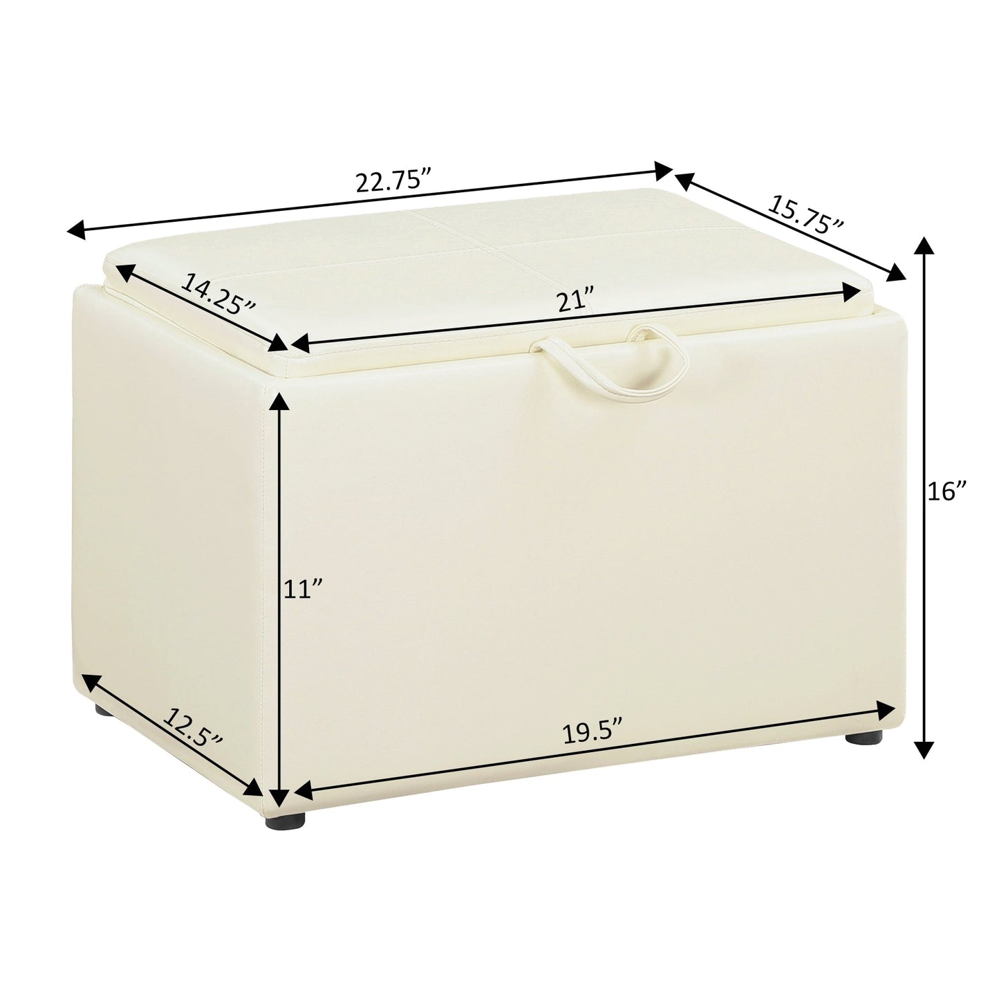 Convenience Concepts Designs4Comfort Accent Storage Ottoman with Reversible Tray