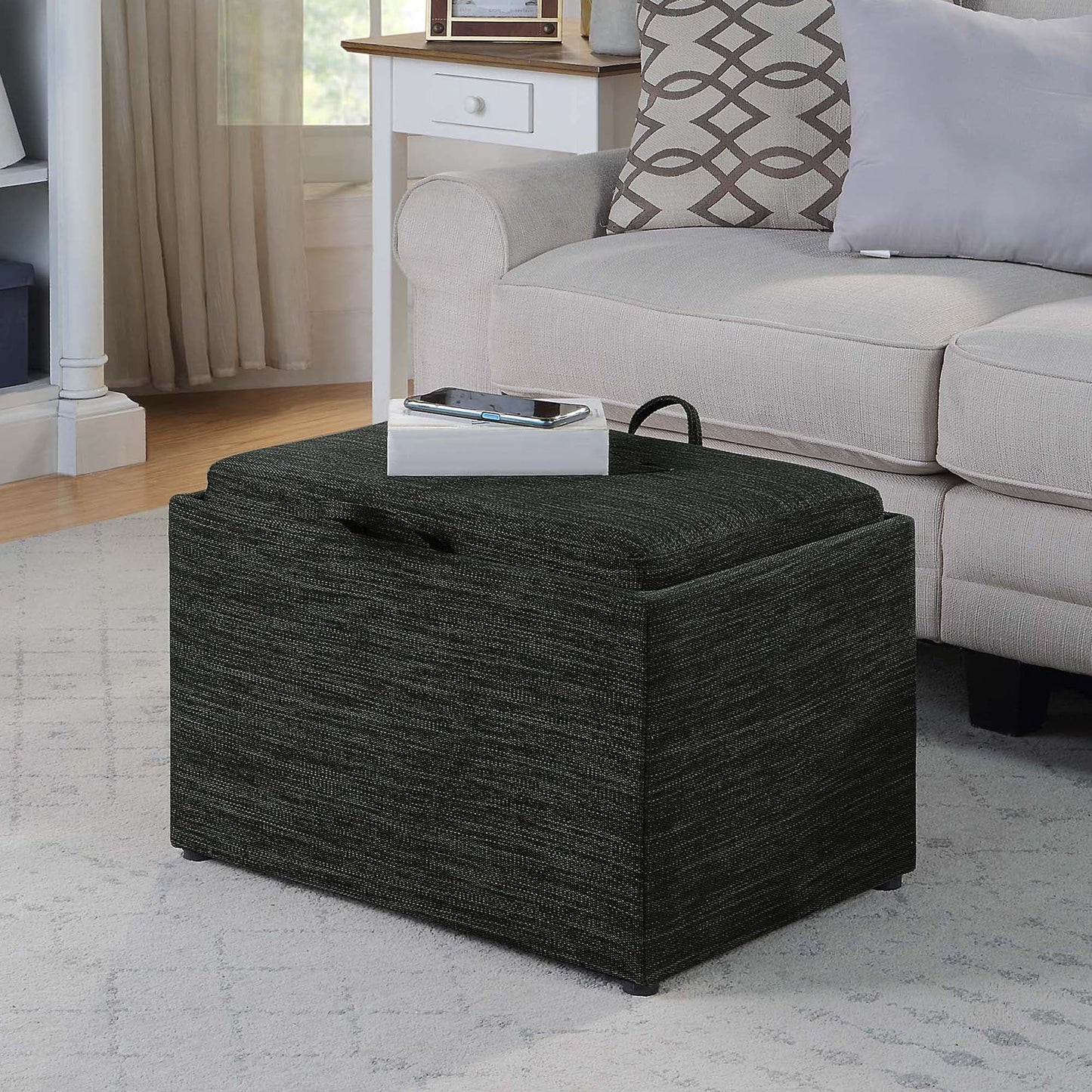 Convenience Concepts Designs4Comfort Accent Storage Ottoman with Reversible Tray
