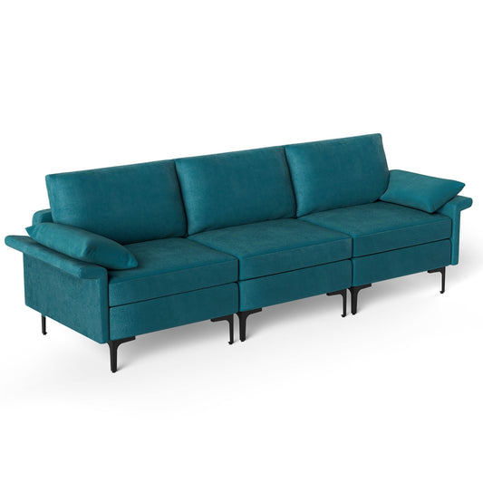 Canapé 3 places modulaire moderne en tissu Costway - Voir les détails