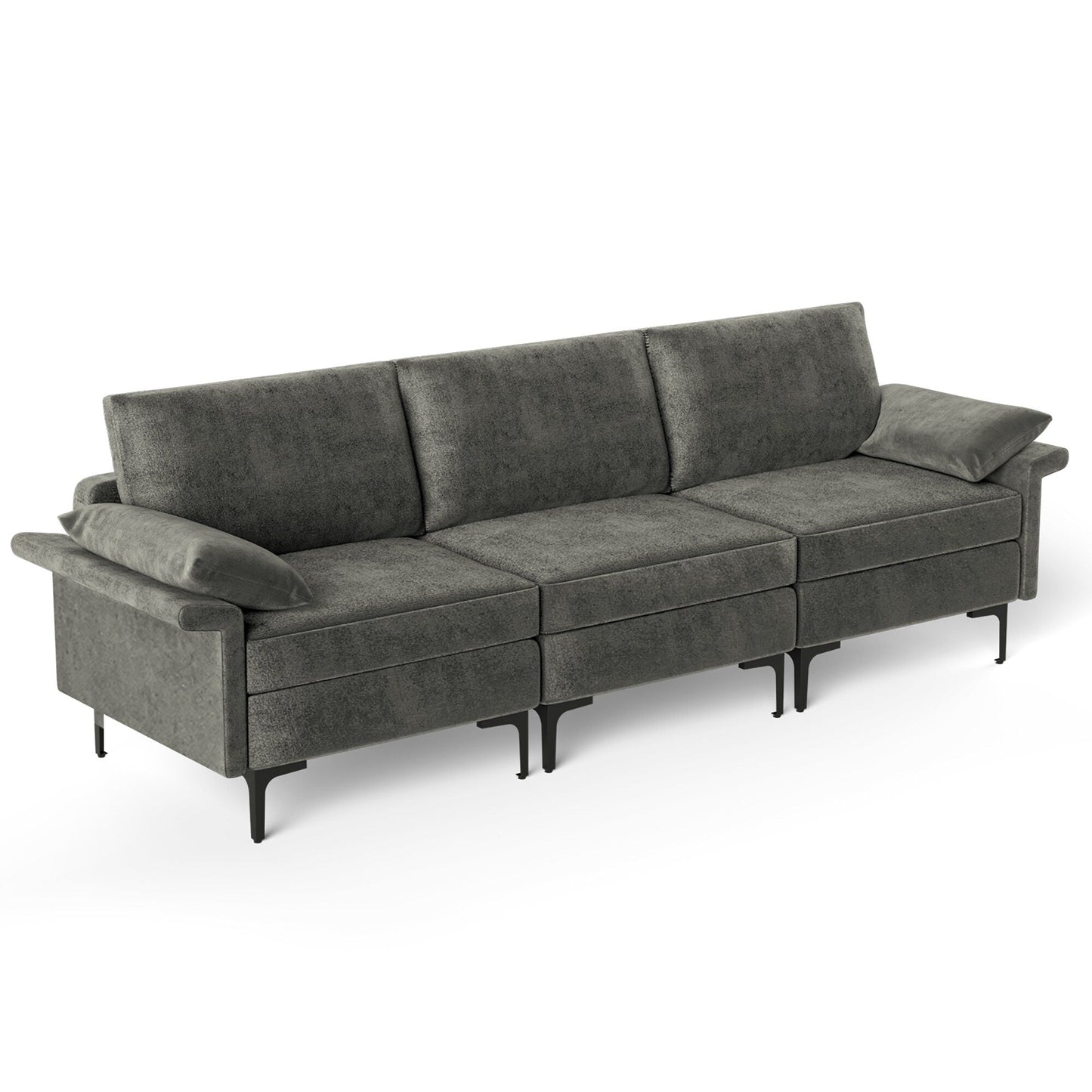 Canapé 3 places modulaire moderne en tissu Costway - Voir les détails