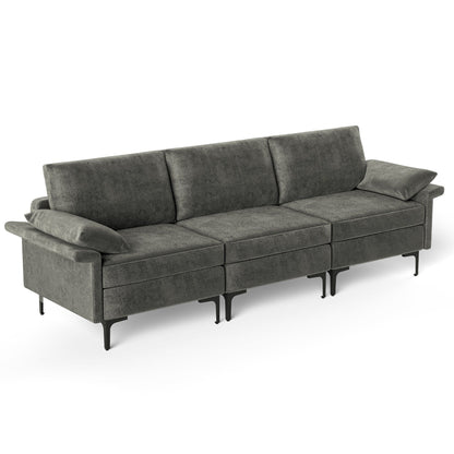 Canapé 3 places modulaire moderne en tissu Costway - Voir les détails