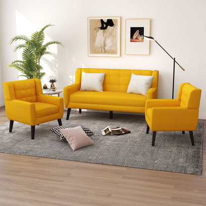 Cotton/ Linen Look Fabric Modern Accent Chair Armchair