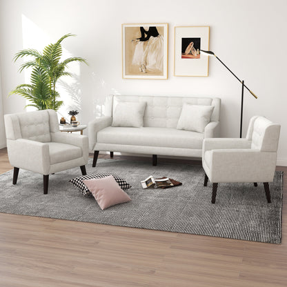 Cotton/ Linen Look Fabric Modern Accent Chair Armchair