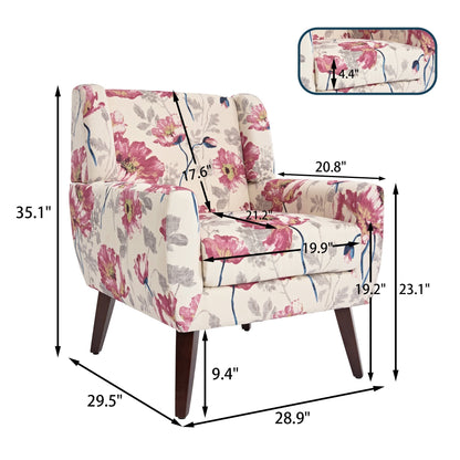 Cotton/ Linen Look Fabric Modern Accent Chair Armchair