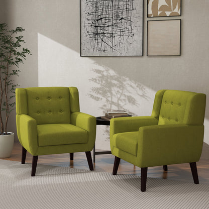 Cotton/ Linen Look Fabric Modern Accent Chair Armchair